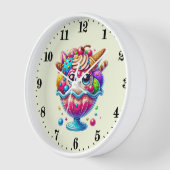 Horloge Amateurs de glaces mignonnes (Angle)