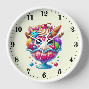 Horloge Amateurs de glaces mignonnes