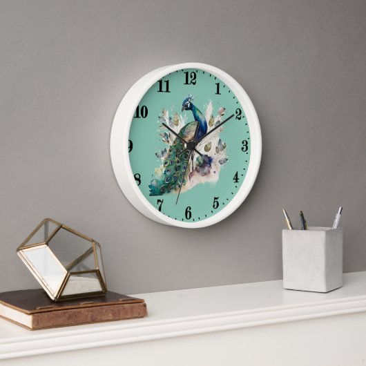 Horloge amateurs de paon mignon (Bureau)