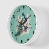 Horloge amateurs de paon mignon (Angle)