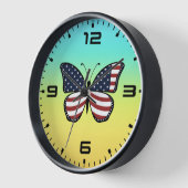 Horloge American Flag Butterfly Design-62615 (Angle)