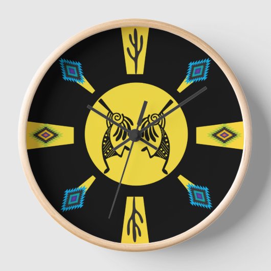 Horloge Amérindien Kokopelli Sun Southwestern (Recto)