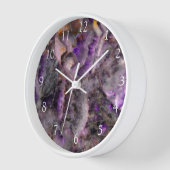 Horloge Améthyste Quartz violet abstrait, granit violet (Angle)