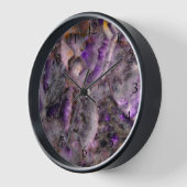 Horloge Améthyste Quartz violet abstrait, granit violet (Angle)