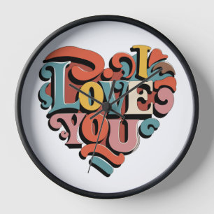 Horloge Amour à Cœur Rétro Psychedelia