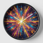 Horloge analogique du cadre noir en bois Starburst (Recto)