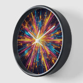 Horloge analogique du cadre noir en bois Starburst (Angle)