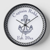 Horloge Ancre marine Bleu et blanc (Recto)