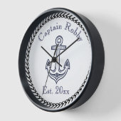 Horloge Ancre marine Bleu et blanc (Angle)