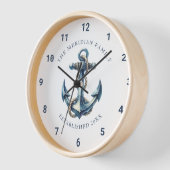 Horloge Ancre nautique Nom de famille Date d'établissement (Angle)