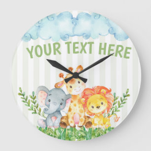 horloge animale de chambre à coucher de zoo de