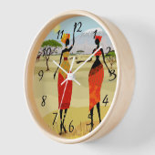 Horloge Animation féminine au Kenya 24 heures sur 24 (Angle)