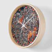 Horloge ANIMAUX FORESTIERS Pheasant Red Fox Grey Floral (Angle)