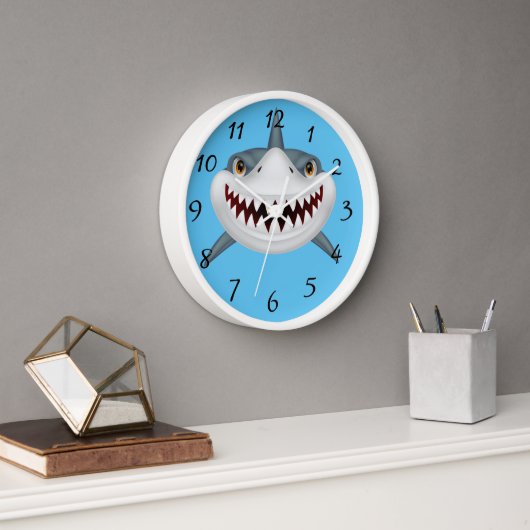 Horloge Animé Rayon rond de la face de requin (Bureau)