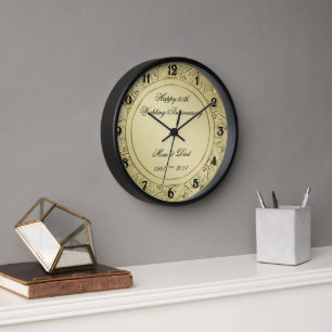 Horloge Anniversaire de mariage d'or cinquantième de