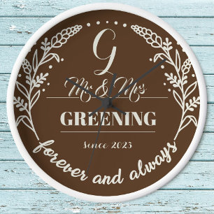 Horloge Anniversaire de mariage rustique en famille