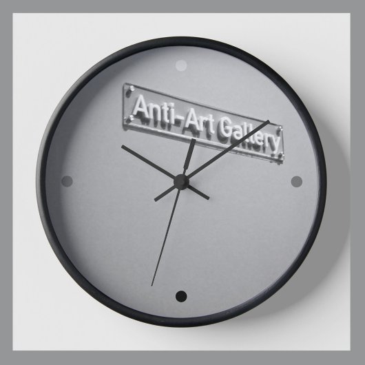 Horloge Anti Art Gallery Gris Monochromatique Dada