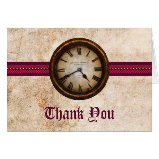 Horloge Antique Carte de remerciements, Fuchsia