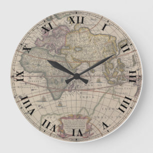 Horloge antique de carte du monde