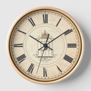 HORLOGE ANTIQUE ROMAN NUMERALS RUSTIC TIME 