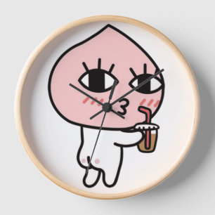 Horloge Apeach avec café glacé