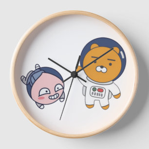 Horloge Apeach et Ryan dans l'espace