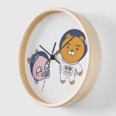 Horloge Apeach et Ryan dans l'espace (Angle)