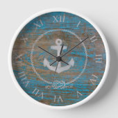 Horloge Aqua Ancre marine en bois antique (Recto)