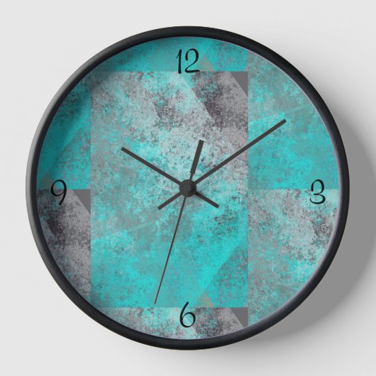 Horloge Aqua Blue Turquoise et gris dévêtu (Recto)
