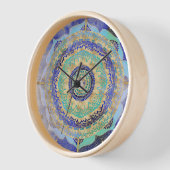 Horloge Aquarelle bleu or Mandala (Angle)