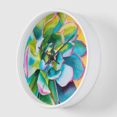 Horloge Aquarelle botanique de succulente (Angle)