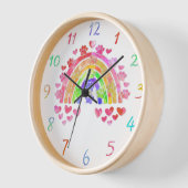 Horloge Aquarelle Chien Arc-En-Ciel Empreintes de pattes E (Angle)