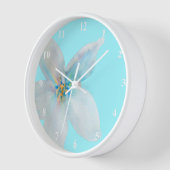Horloge Aquarelle de fleur pastel blanc (Angle)
