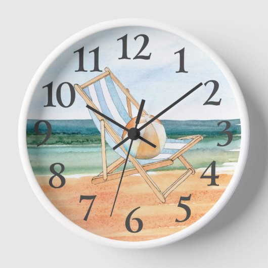 Horloge aquarelle de la scène de plage (Recto)