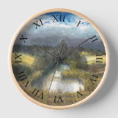 Horloge aquarelle de l'étang d'automne (Recto)