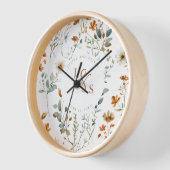 Horloge Aquarelle fleur sauvage cadeau mariage (Angle)