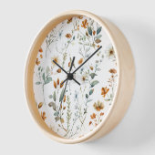 Horloge Aquarelle fleur sauvage style Boho (Angle)