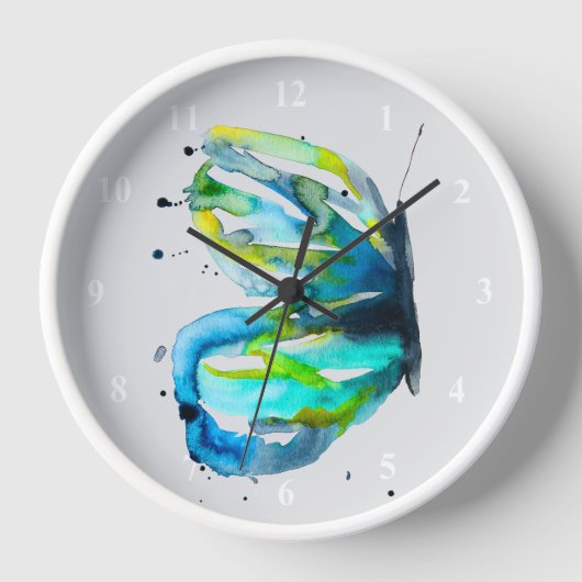 Horloge Aquarelle papillon (Recto)