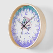 Horloge Aquarelle personnalisée sous la mer (Angle)