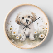Horloge Aquarelle Poodle dans les marais (Recto)