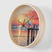 Horloge Aquarelle Soleil Côtier Avec Aiguille (Angle)