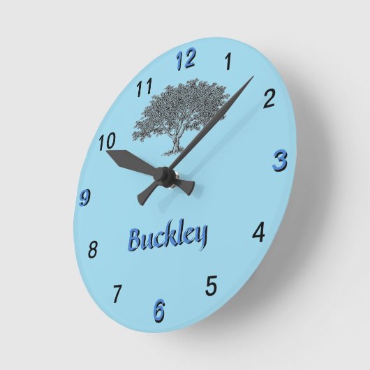 Horloge - Arbre de famille en bleu (Angle)