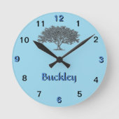 Horloge - Arbre de famille en bleu (Recto)