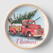 Horloge Arbre de Noël vintage Red Truck (Recto)