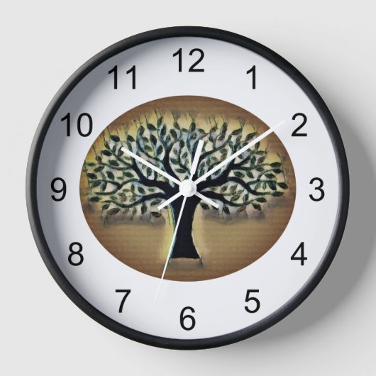 Horloge Arbre de vie Art Abstrait de la nature (Recto)