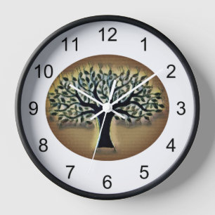 Horloge Arbre de Vie Art Botanique Rustique Naturel