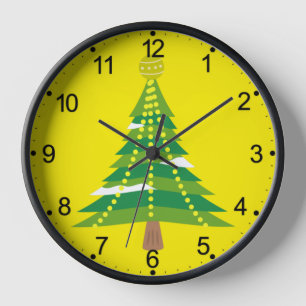 Horloge Arbre d'hiver de Noël avec lumières-15044