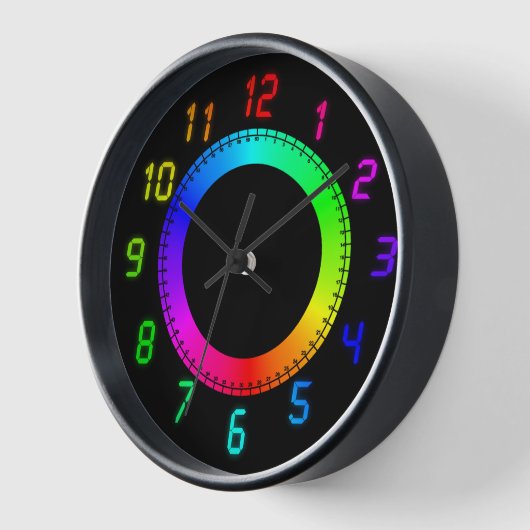 Horloge Arc en arc-en-ciel LED Style cadran (Angle)