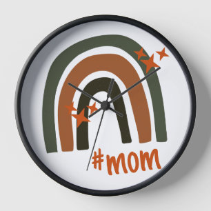 Horloge Arc-en-ciel vert orange de Bohême Personnalisé #ma