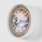 Horloge Arc Pont Nouvelle-Angleterre Automne Aquarelle (Angle)